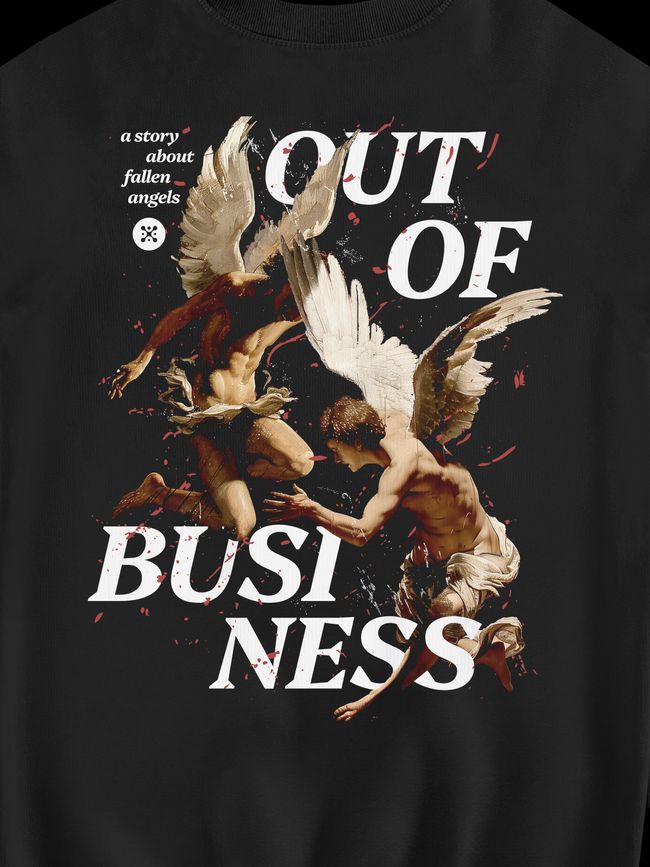 Women's Sweatshirt ””Angels Out of Business”, Black, M