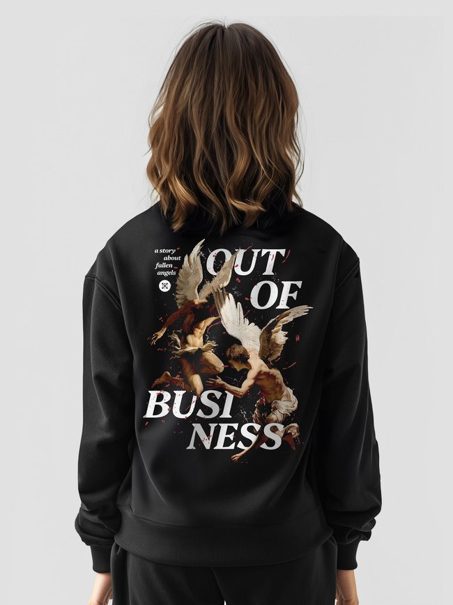 Women's Sweatshirt ””Angels Out of Business”, Black, M