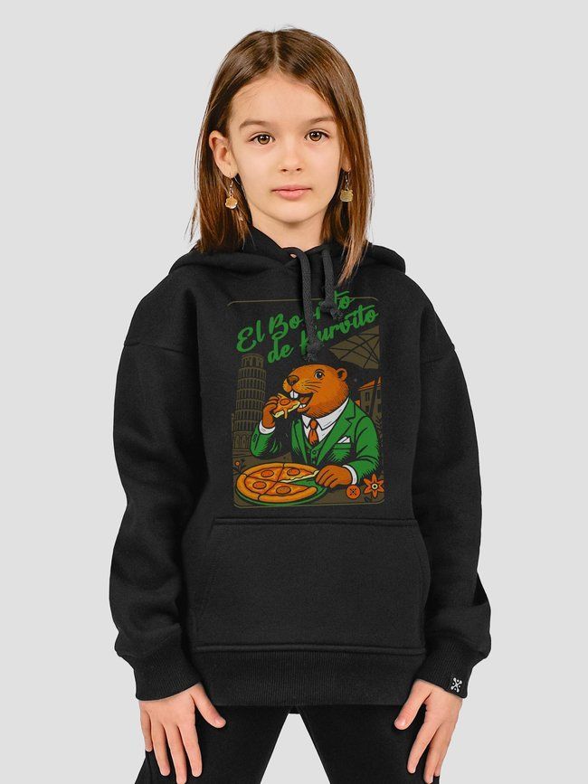 Kid's hoodie "El Bobrito de Kurvito", Black