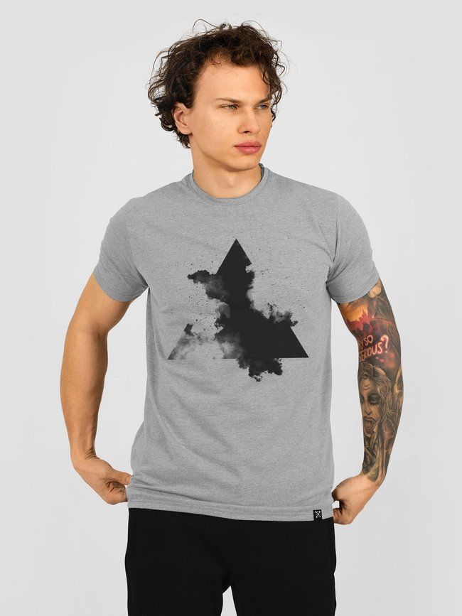 Men's T-shirt "Smoke Triangle", Gray melange, M