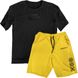 Women's Oversize Set - Shorts and T-shirt “Genetic Code”, Yellow, 2XS