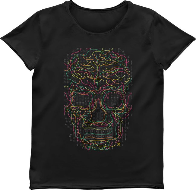Women`s T-shirt "Modular Skull", Black, M