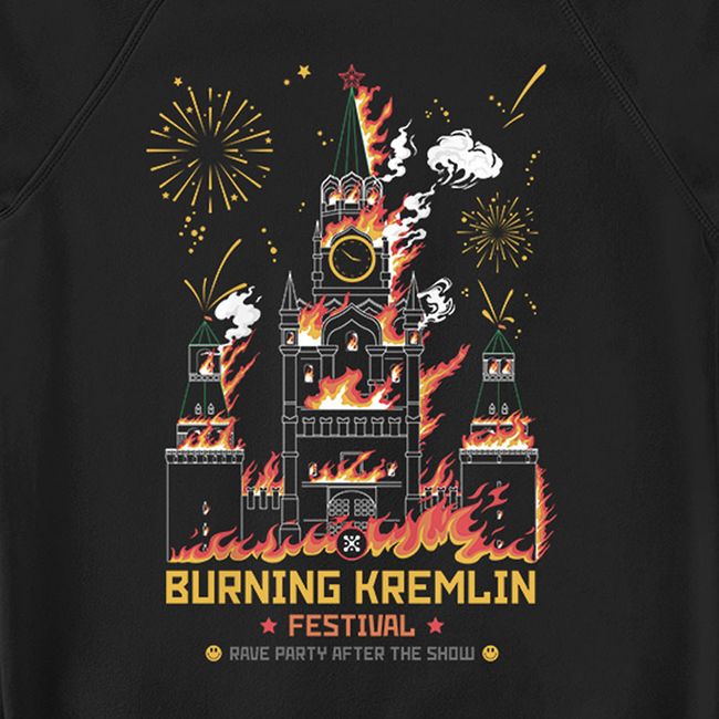 Свитшот женский "Burning Kremlin Festival", Черный, M