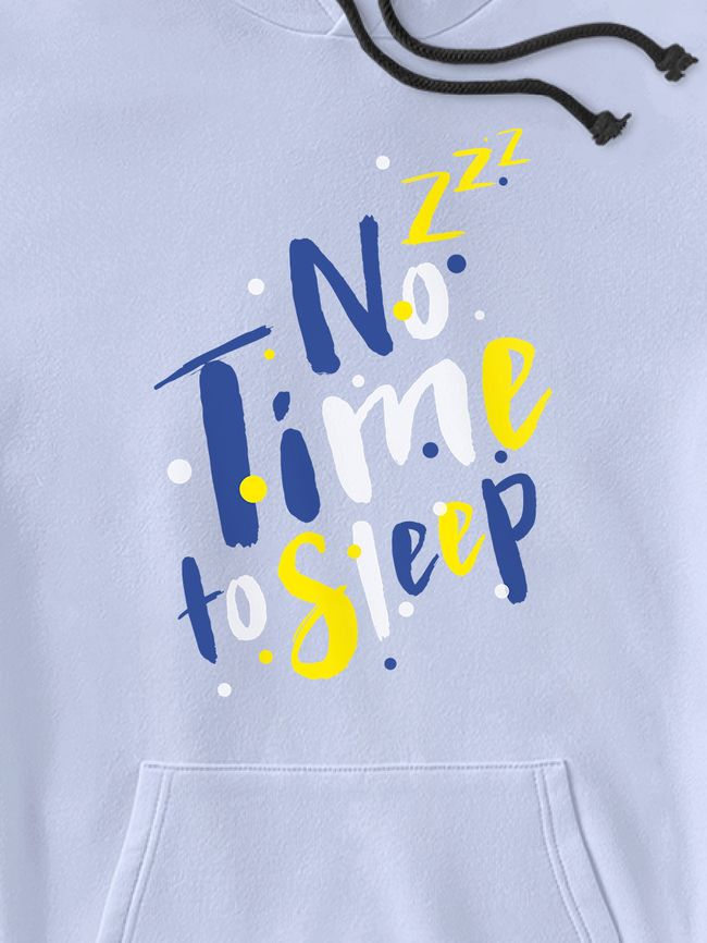 Худі дитяче "No time to sleep", Світло блакитний, XS (110-116 см)