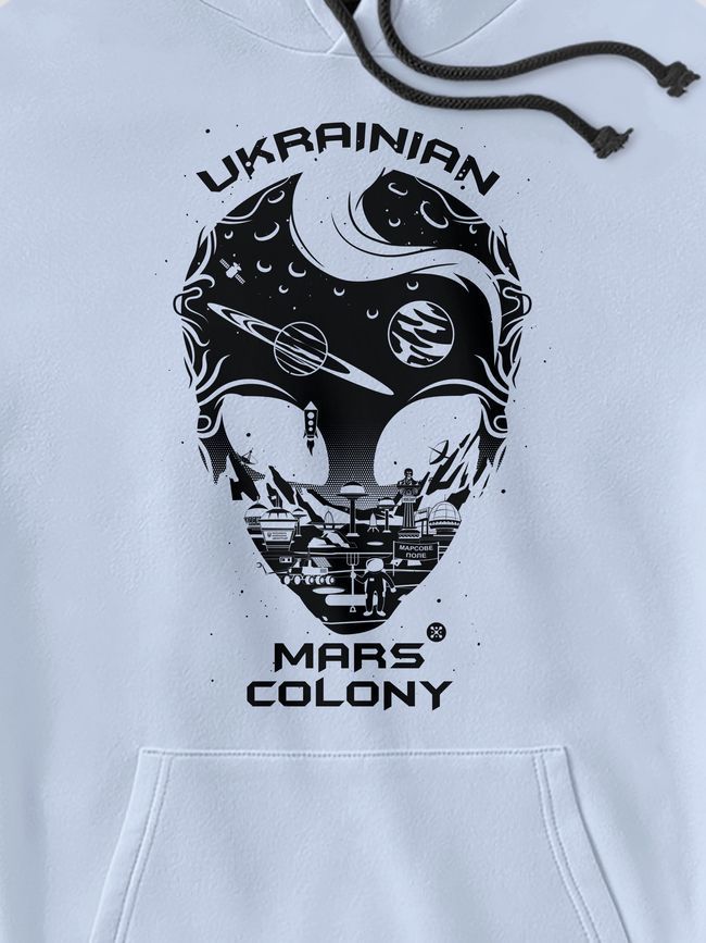 Kid's hoodie "Ukrainian Mars Colony", Light Blue, XS (110-116 cm)