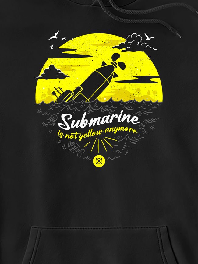 Men's Hoodie "Yellow Submarine", Black, M-L