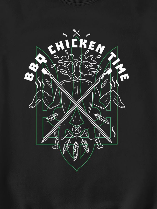 Men's Sweatshirt "BBQ Chicken Time", Black, M