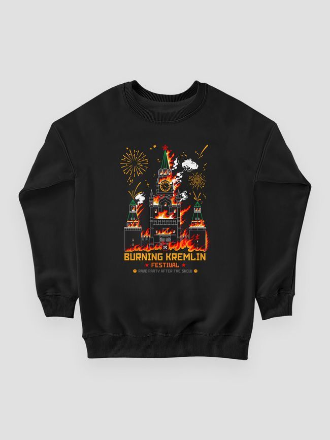 Світшот жіночий "Burning Kremlin Festival", Чорний, M