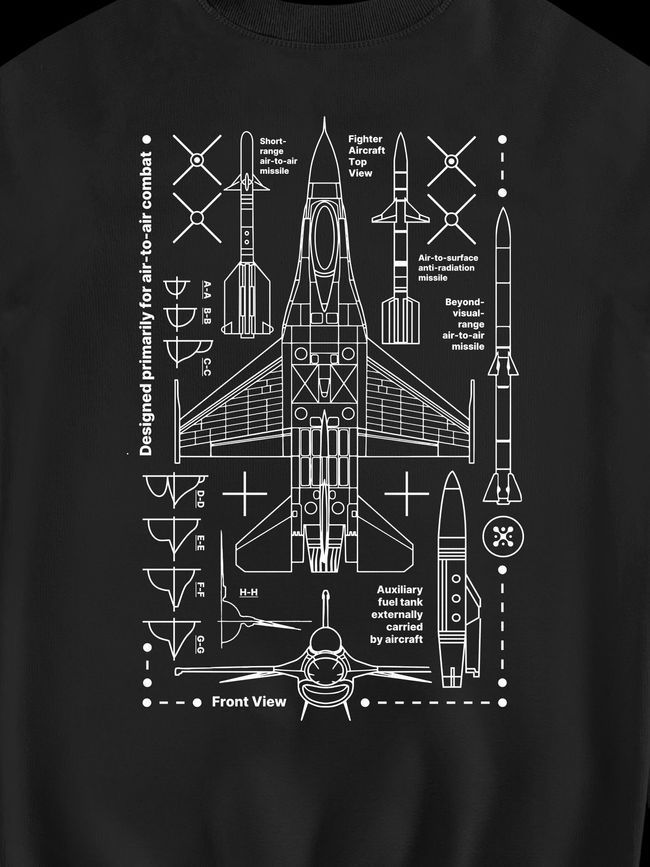Світшот жіночий "Jet Fighter", Чорний, M