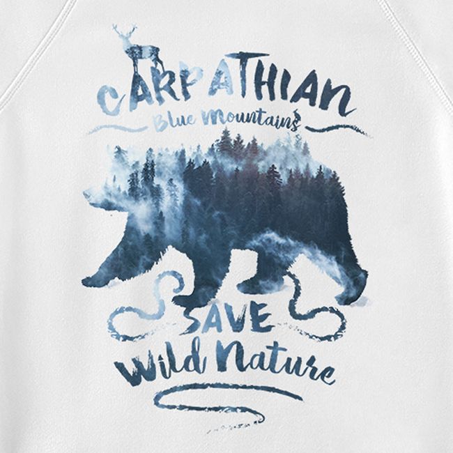 Men's Sweatshirt "Carpathian Blue Mountains", White, M