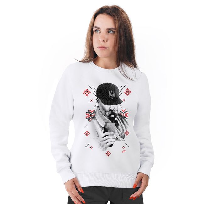 Women's Sweatshirt "Selfie Sheva 2.0", White, XS