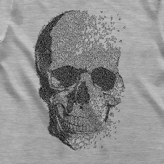 Men's T-shirt "Music Skull", Gray melange, L