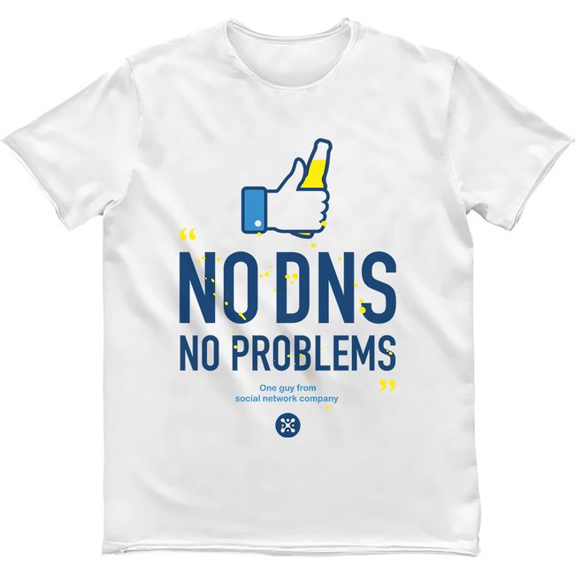 Футболка мужская "No DNS No Problems", Белый, M