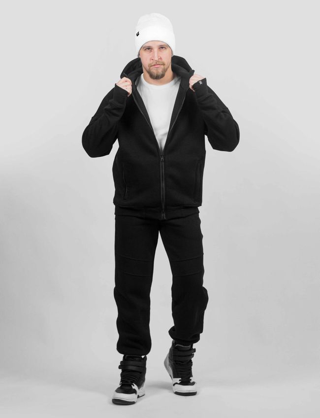 Men's tracksuit set with t-shirt oversize “Odesa Mama with Night Vision”, Black, 2XS, XS (99  cm)
