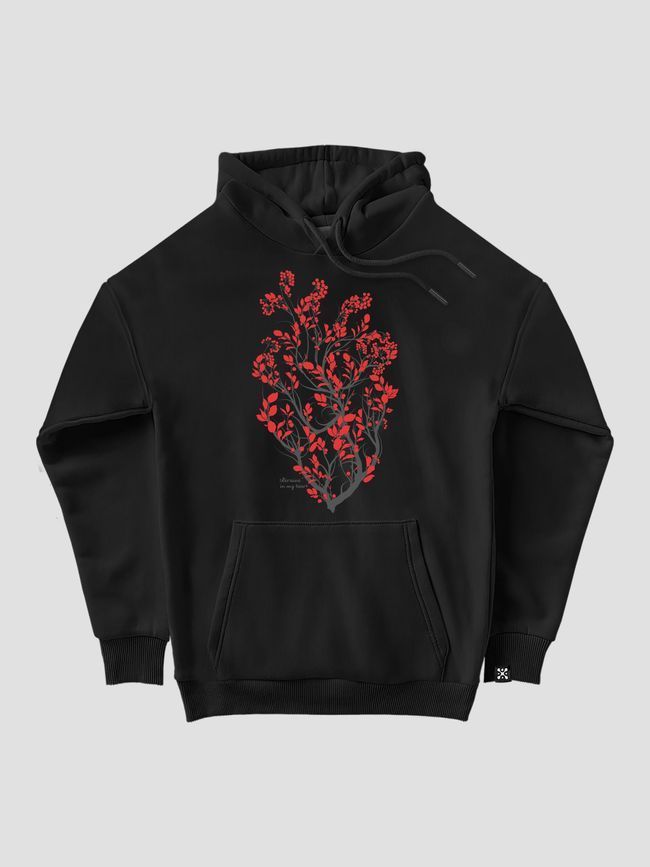 Women's Hoodie "Ukraine In My Heart", Black, XS-S