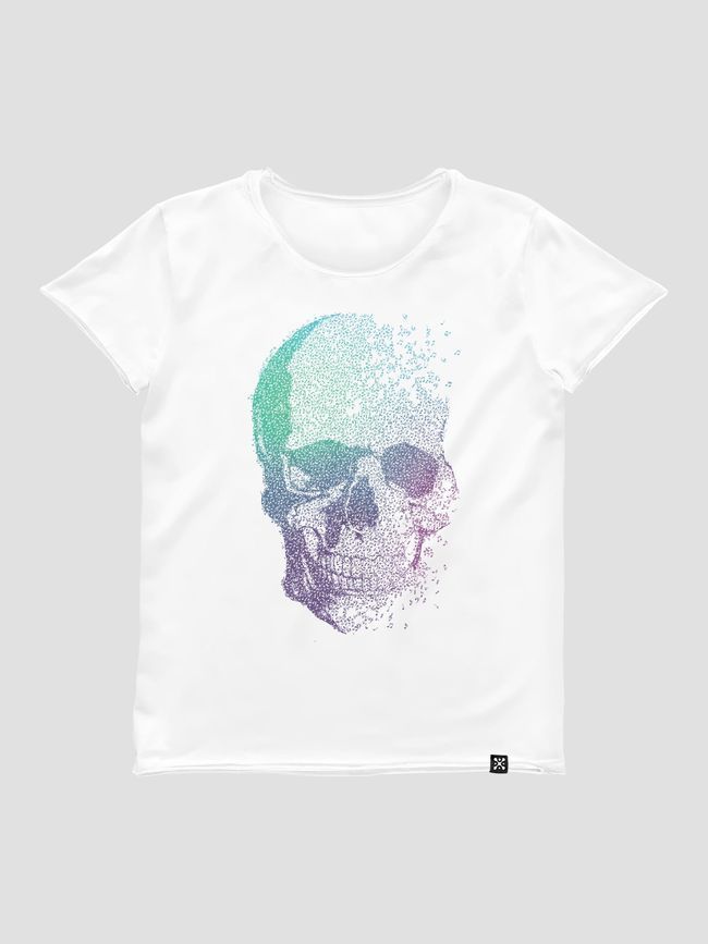 Women's T-shirt "Music Skull", White, M
