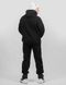 Men's tracksuit set with a Changeable Patch "The Ghost of Kyiv" Hoodie with a zipper, Black, 2XS, XS (104 cm)
