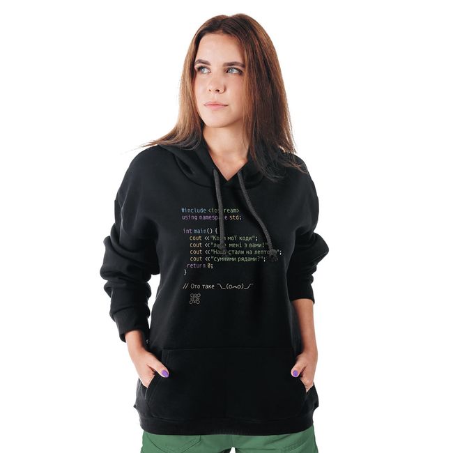 Information Technology Funny Women's Hoodie “Codes My Codes”, Black, M-L
