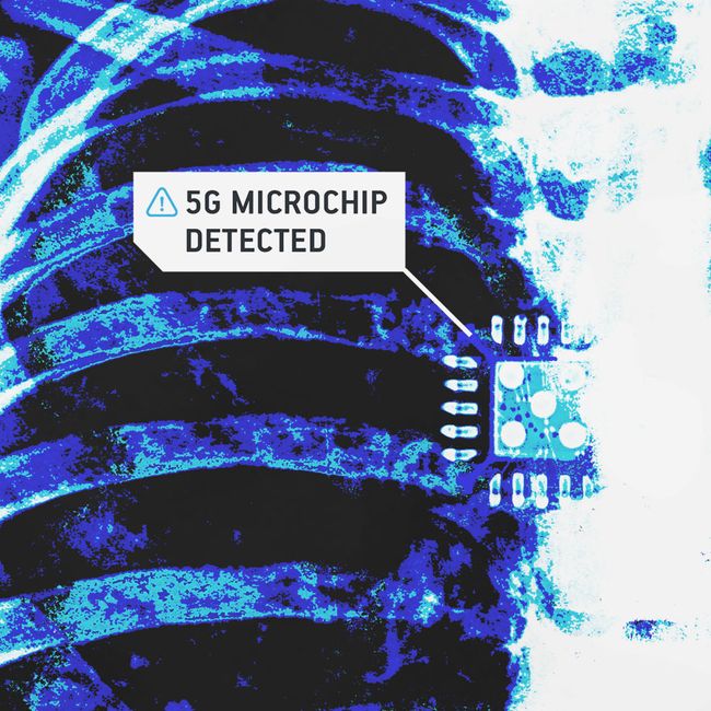 Men's Hoodie “5G Microchip Detected”, Black, M-L