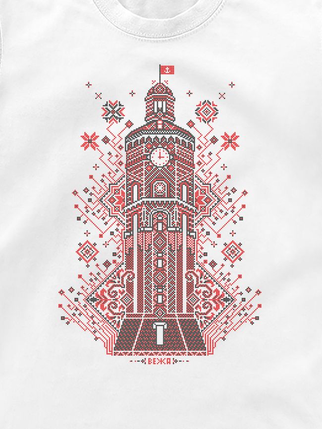Kid's T-shirt “Vinnytsia Tower”, White, XS (110-116 cm)