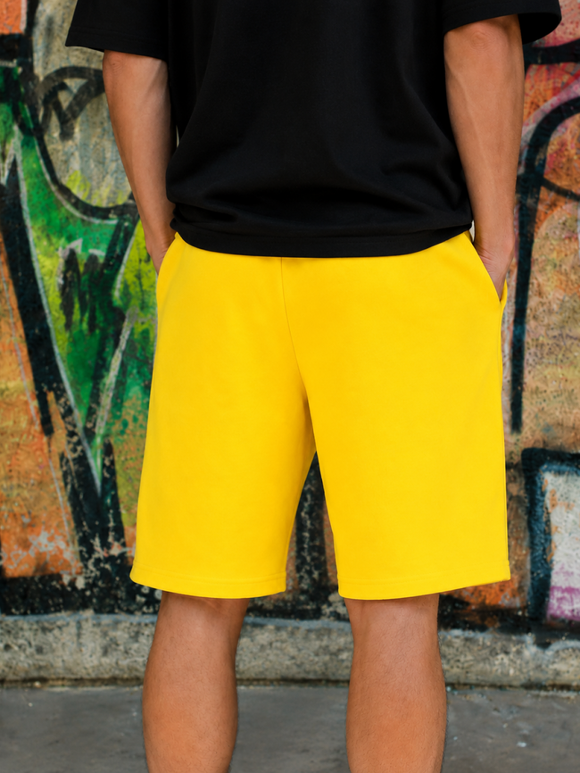 Men's Shorts oversize Yellow, Yellow, M-L
