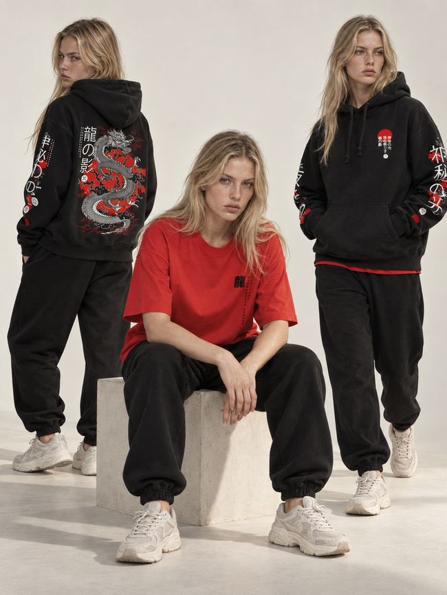Women's "Japanese Combo"" Bundle - hoodie, t-shirt and joggers, S, XS-S, S
