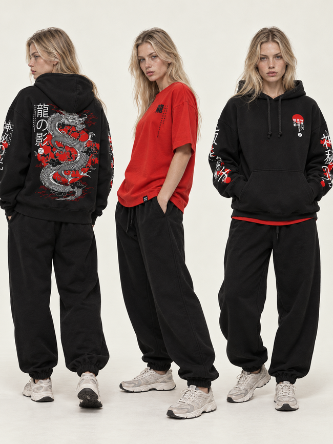 Women's "Japanese Combo"" Bundle - hoodie, t-shirt and joggers, S, XS-S, S