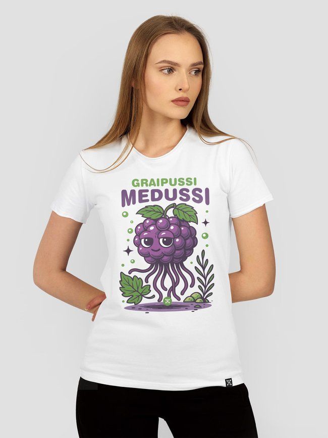 Women's T-shirt "Grapussi Medussi", White, M