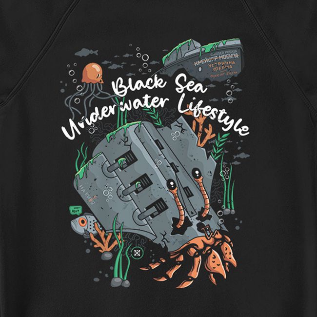 Women's Sweatshirt “Black Sea Underwater Lifestyle”, Black, M