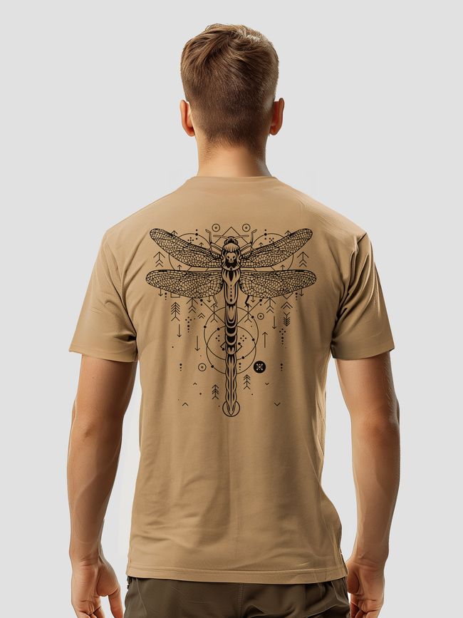 Men's T-shirt "Dragonfly", Cappuccino, L