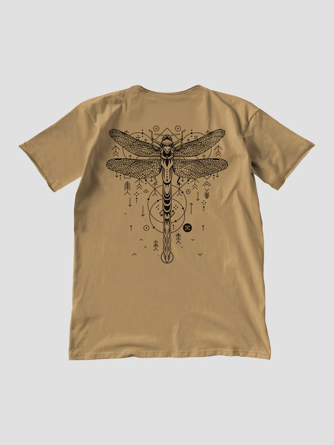 Men's T-shirt "Dragonfly", Cappuccino, L