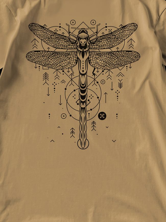 Men's T-shirt "Dragonfly", Cappuccino, L