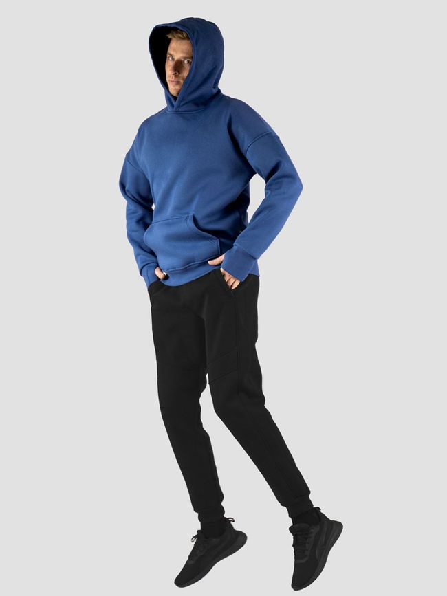 Костюм чоловічий худі синій та штани, Синій, M-L, L (108 см)