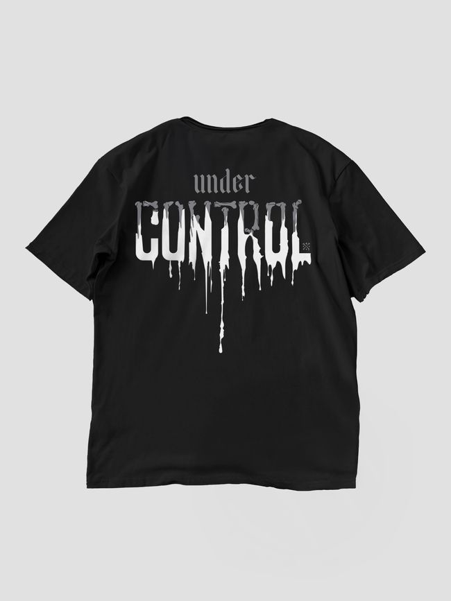 Комплект мужской шорты и футболка оверсайз &ldquo;Under Control&rdquo;, черно-белый, XS-S