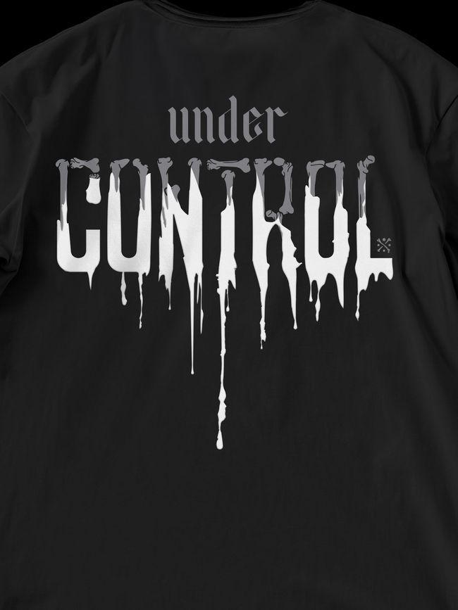 Комплект мужской шорты и футболка оверсайз &ldquo;Under Control&rdquo;, черно-белый, XS-S
