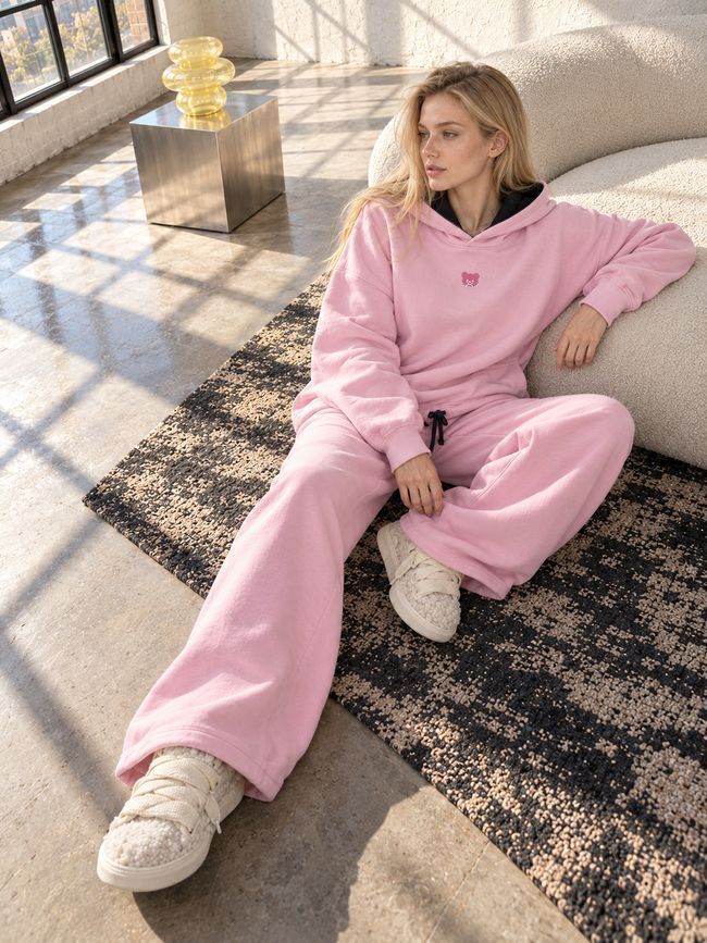 Костюм жіночий оверсайз "Broken Love" Рожевий, Рожевий, S