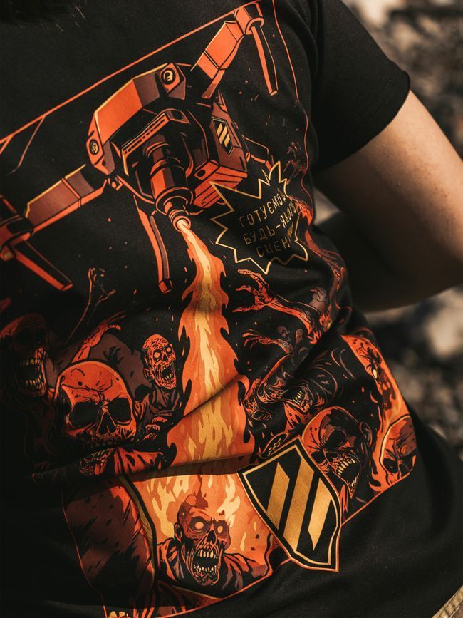 Women's T-shirt "3SAB vs Zombies", Black, M
