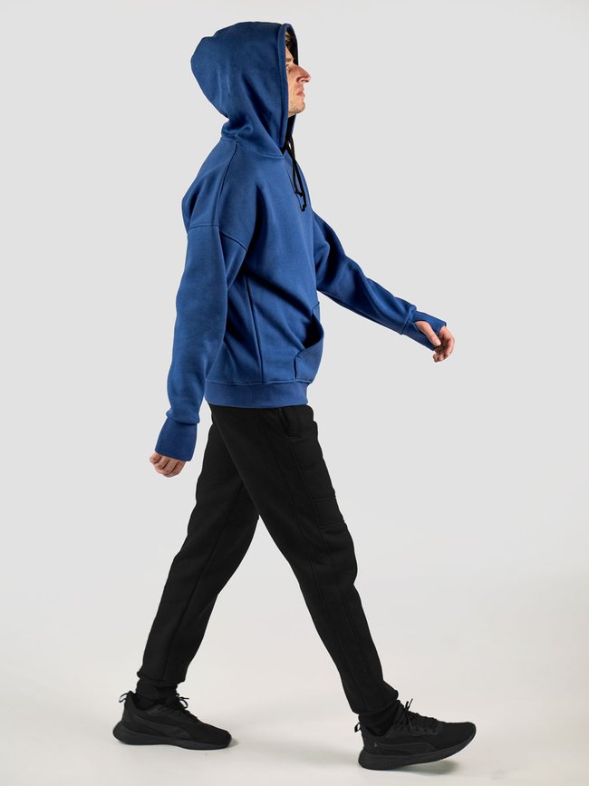 Костюм мужской худи синий и брюки, Синий, M-L, L (108 см)