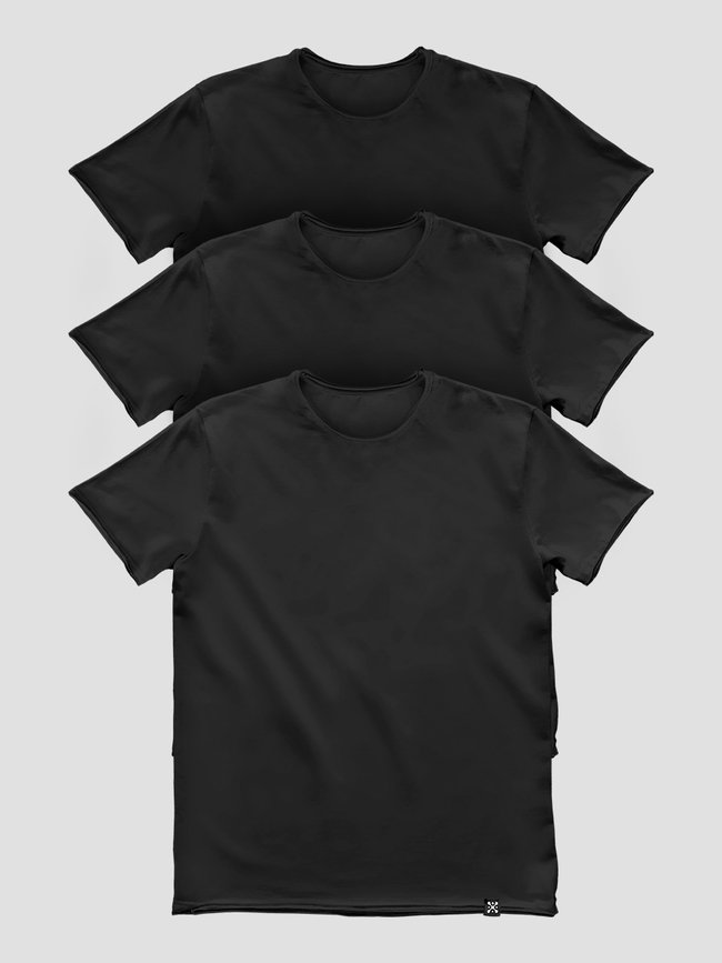 Сет з 3-х чорних базових футболок "Чорний", XS, Чоловіча