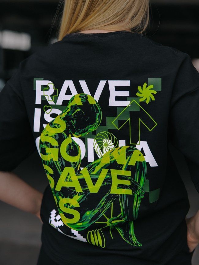 Women's T-shirt Oversize &ldquo;Rave&rdquo;, Black, S