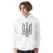 Men's Hoodie "Nation Code" with a Trident Coat of Arms, White, 2XS