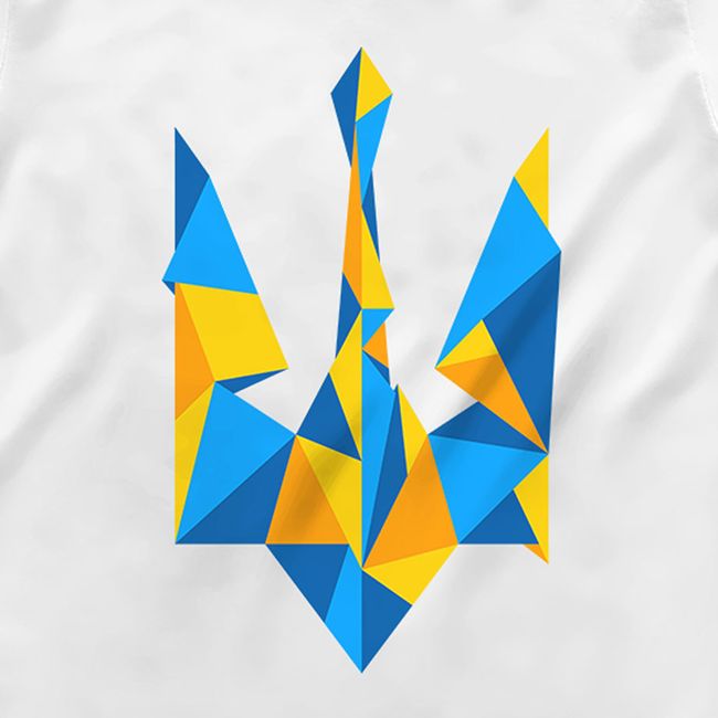 Футболка женская "Ukraine Geometric" с гербом тризубом, Белый, M