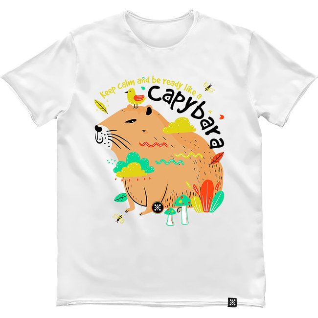 Men's T-shirt "Capybara", White, XS