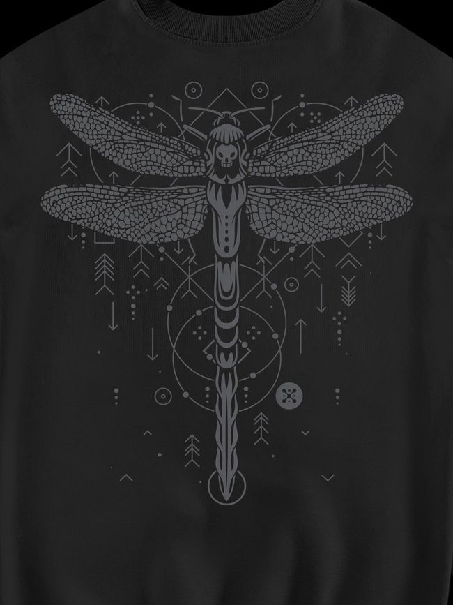 Світшот чоловічий "Dragonfly", Чорний, S