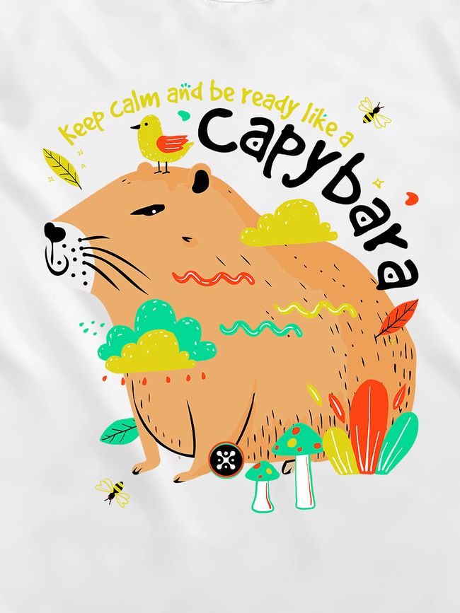 Men's T-shirt "Capybara", White, XS