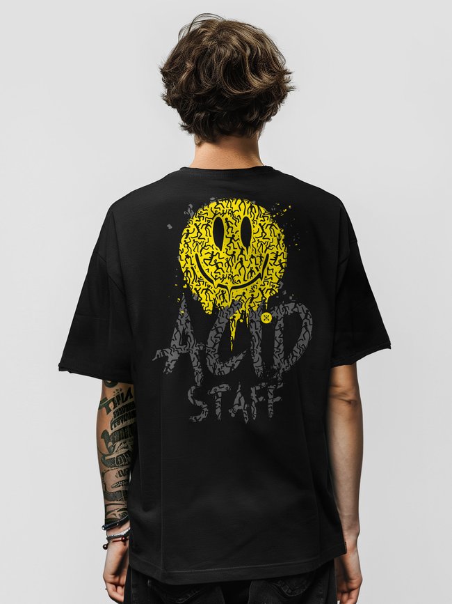 Men's T-shirt Oversize “Acid House Staff”, Black, XS-S