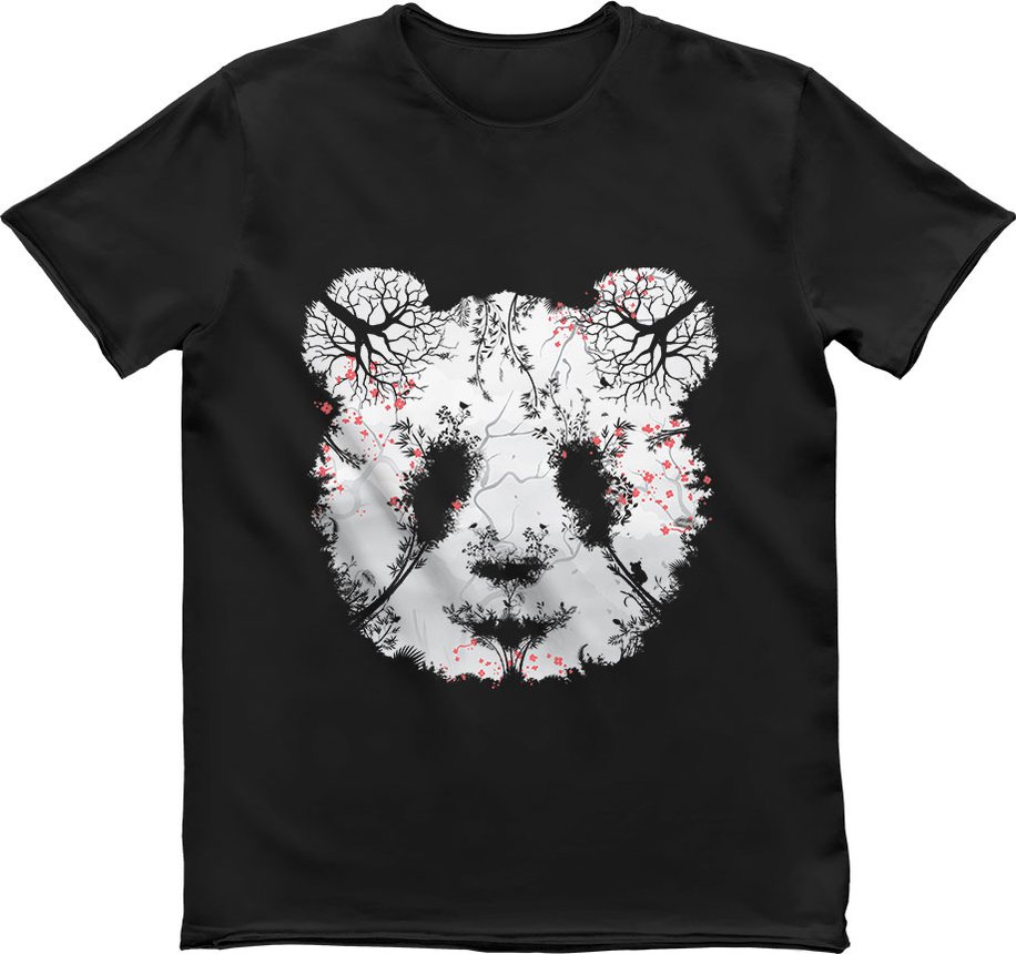 Men's T-shirt "Forest Panda", Black, M