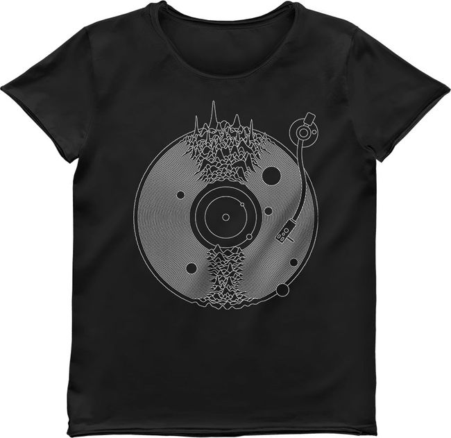 women's T-shirt "Space Music", Black, M
