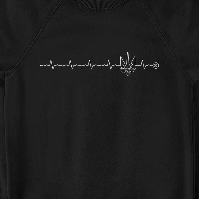 Women's Sweatshirt “Pulse of My Heart”, Black, M