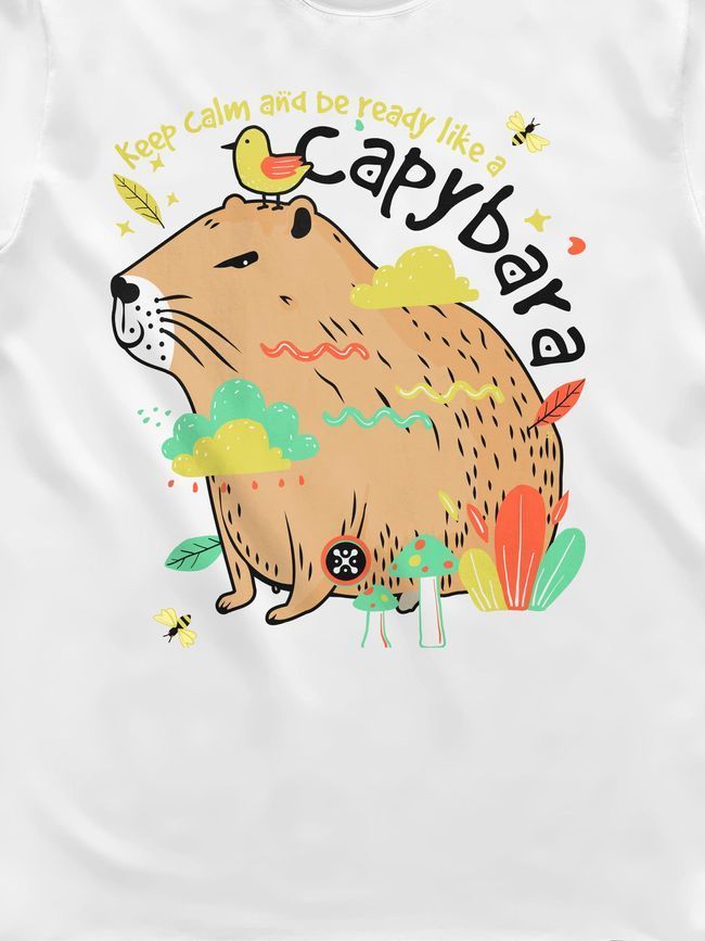 Men's T-shirt "Capybara", White, S